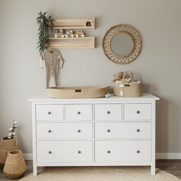 Yunioo - Aankleedkussen - Verschoonkussen - Mozesmand - Creme (80cm)