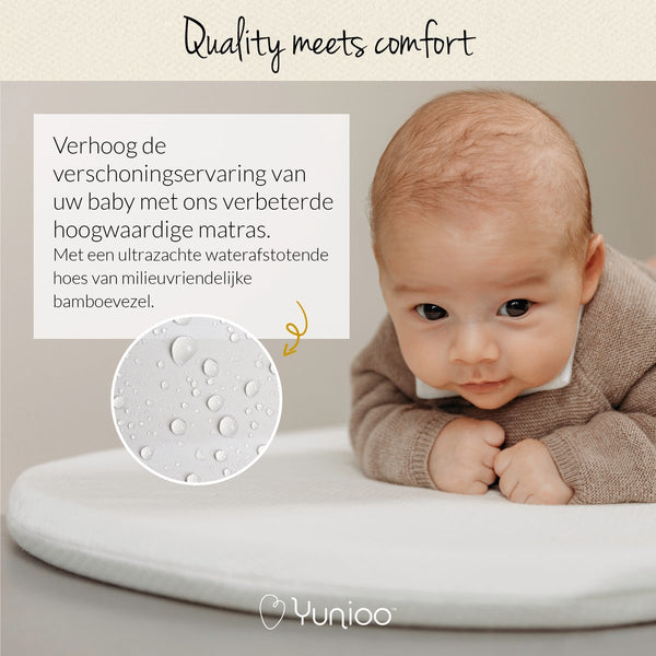 Yunioo - Aankleedkussen - Verschoonkussen - Mozesmand - Creme (80cm)