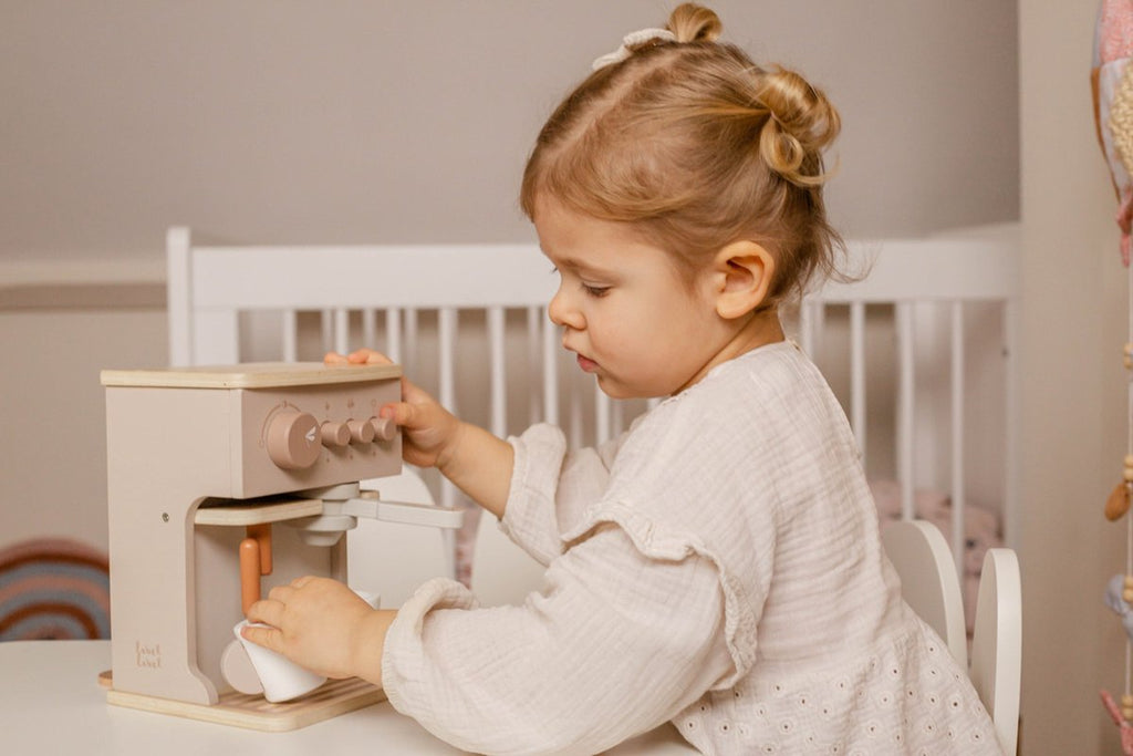 Label Label -  Houten Espresso Machine, Houten Speelgoed, Label Label, Keekabuu