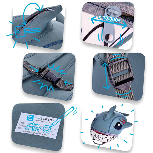 Crazy Safety - Haai rugzak, Rugtassen, Crazy Safety, Keekabuu