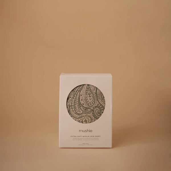 Mushie - Wieglaken - Extra zacht - Green Paisley, Lakens, Mushie, Keekabuu