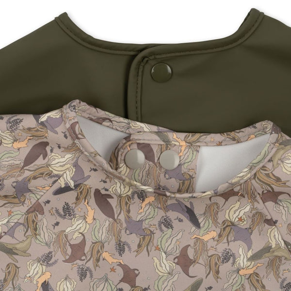 Konges Slojd - Set van 2 slabbetjes met mouwen -  Le grand bleu, Slabbetjes voor baby's en peuters, Konges Slojd, Keekabuu