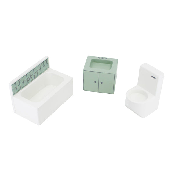 Sebra - Houten Badkamer Meubelset voor poppenhuis, 3-delig, Poppenhuis Meubels, Sebra, Keekabuu