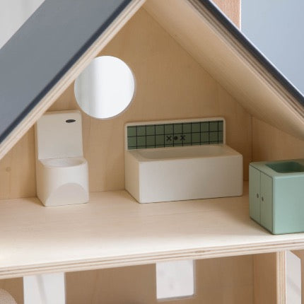 Sebra - Houten Badkamer Meubelset voor poppenhuis, 3-delig, Poppenhuis Meubels, Sebra, Keekabuu