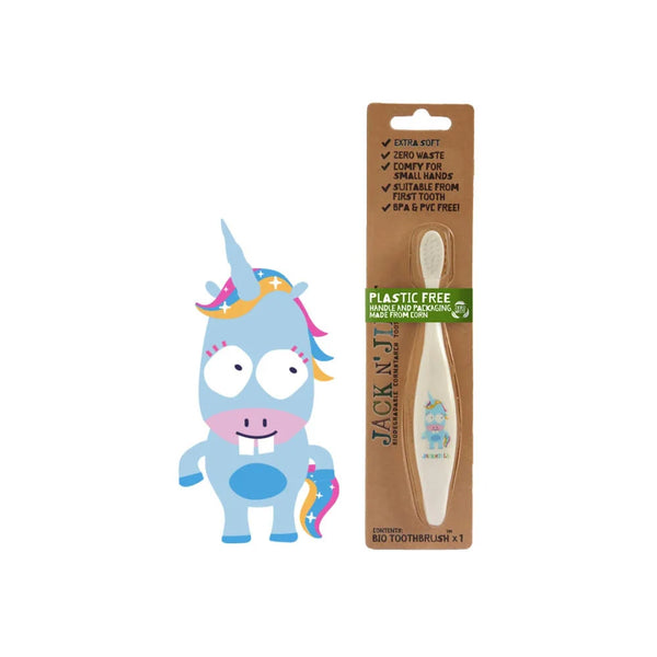 Jack N' Jill - Zahnbürste - Bio-Zahnbürste Einhorn - Speziell für Kinder