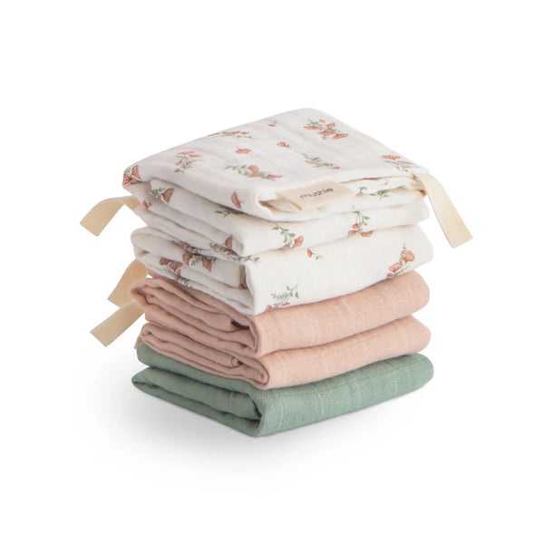 Mushie - Muslin Katoenen Washandjes (Set van 5), Washandjes, Mushie, Keekabuu