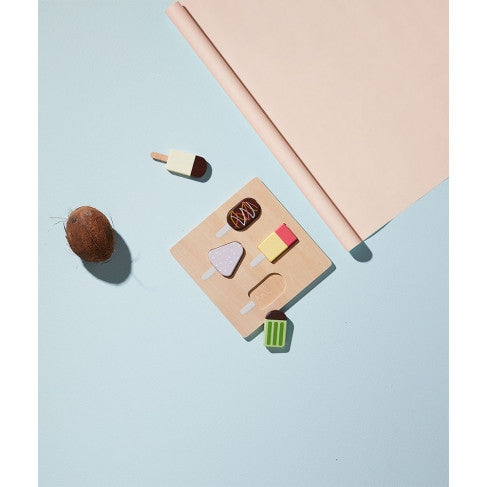 Kids Concept -  Houten inlegpuzzel - IJsjes Bistro, Puzzels, Kid's Concept, Keekabuu