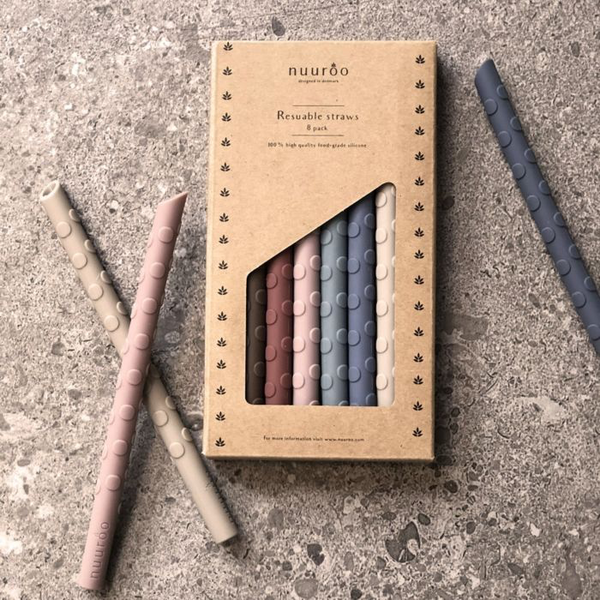 Nuuroo - 8 Siliconen Rietjes Ada - Color Mix, Rietjes, Nuuroo, Keekabuu