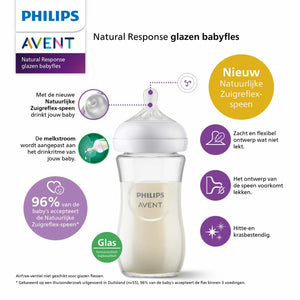 Philips Avent -Natural 3.0 zuigfles -120 ml - Glas, Babyflessen, Philips Avent, Keekabuu
