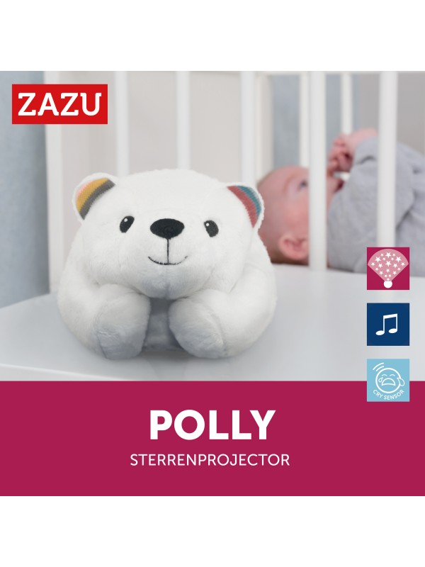 ZAZU -  Sterrenprojector Muziekdoos - Star met rustgevende melodieën - Polly de IJsbeer, Slaaptrainers, Zazu, Keekabuu