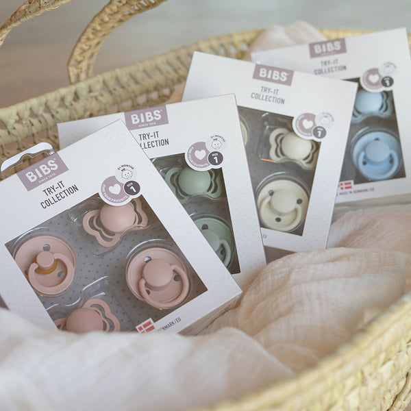 BIBS Try-It Collection - 4 Fopspenen van Rubber/Siliconen, Fopspenen, Bibs, Keekabuu