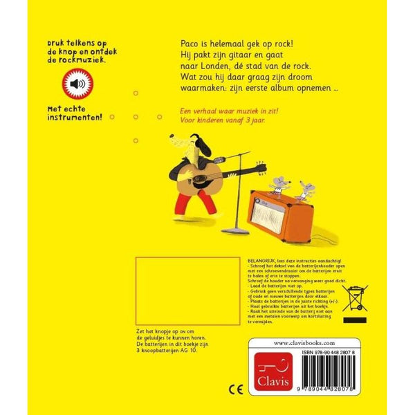 Clavis- Paco is een Rockster - Geluidenboekje, Peuterboeken, Clavis, Keekabuu
