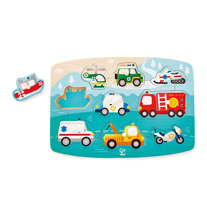 Hape - Knoppuzzel Hulpdiensten, Puzzels, Hape, Keekabuu