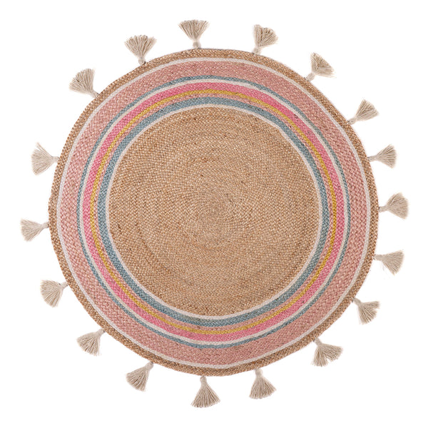 KidsDepot - Smile Jute Vloerkleed Ø120 cm, Vloerkleden, KidsDepot, Keekabuu