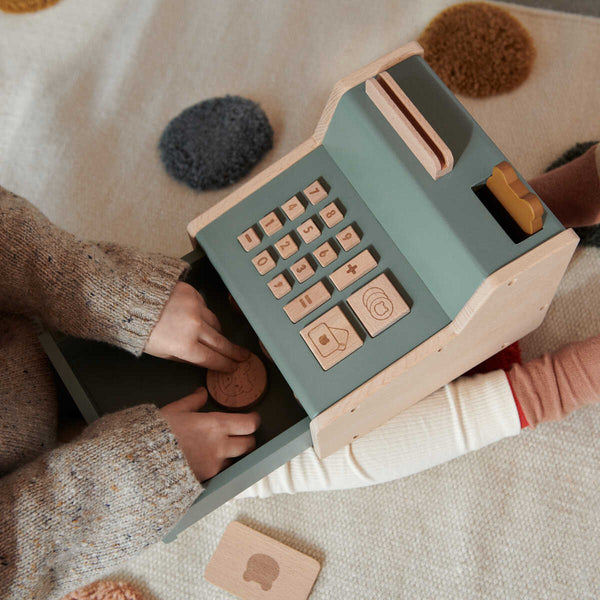 Liewood - Houten Kassa Buck Oat/Sandy Mix, Houten speelgoed, Liewood, Keekabuu