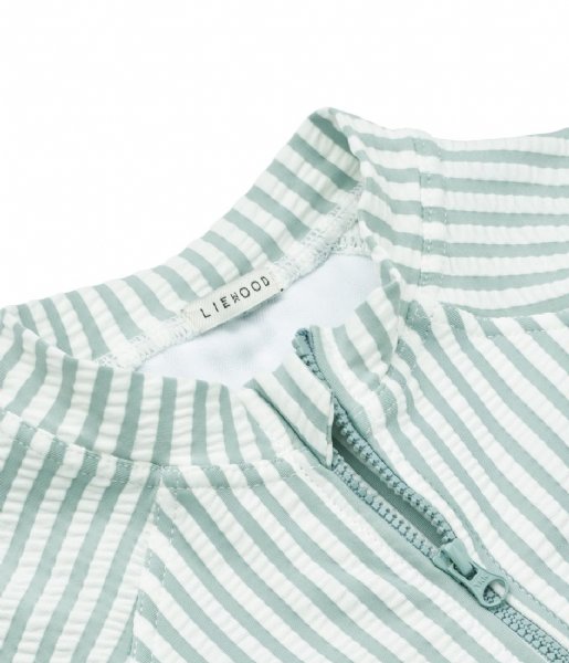 Liewood - Max Seersucker  Zwem Onesie   - YD Stripe Sea Blue White, Zwemkleding, Liewood, Keekabuu