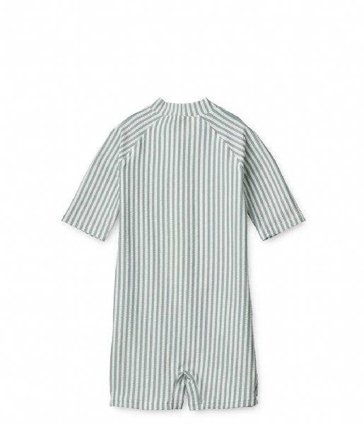 Liewood - Max Seersucker  Zwem Onesie   - YD Stripe Sea Blue White, Zwemkleding, Liewood, Keekabuu