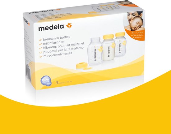 Medela - Moedermelkflesje  150 ml  (Set van 3), Babyflessen, Medela, Keekabuu