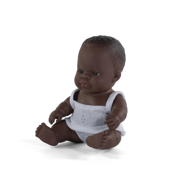 Miniland - Babypop Afrikaans Meisje, Poppen, Miniland, Keekabuu