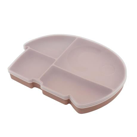 Sebra - Siliconen Vakjes Bord met Deksel - Blossom Pink, Borden, Sebra, Keekabuu