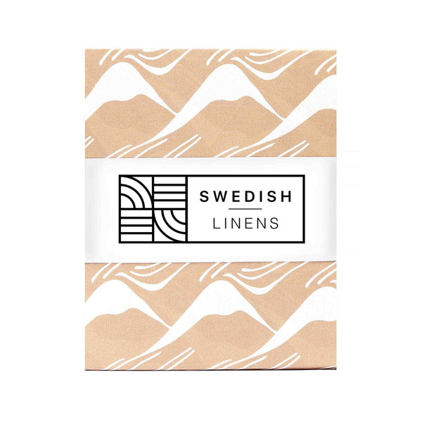 Swedish Linens - Ledikant Hoeslaken Mountains (60x120cm), Hoeslakens, Swedish Linens, Keekabuu