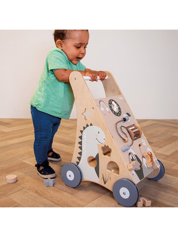 Tryco - Houten Activiteiten Loopwagen met Blokken, Houten speelgoed, Tryco, Keekabuu