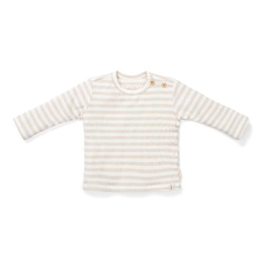 Little Dutch - T-shirt lange mouw Stripe Sand-White, Shirts, Little Dutch, Keekabuu
