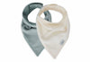 Jollein - Slab Bandana - Velvet Rib - Sea Green/Ivory - 2 Stuks, Slabbetjes, Jollein, Keekabuu