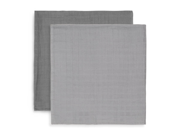 Jollein - Bamboo- Hydrofiele Doeken - 115x115cm - Storm Grey - 2Stuks, Hydrofiele doeken, Jollein, Keekabuu