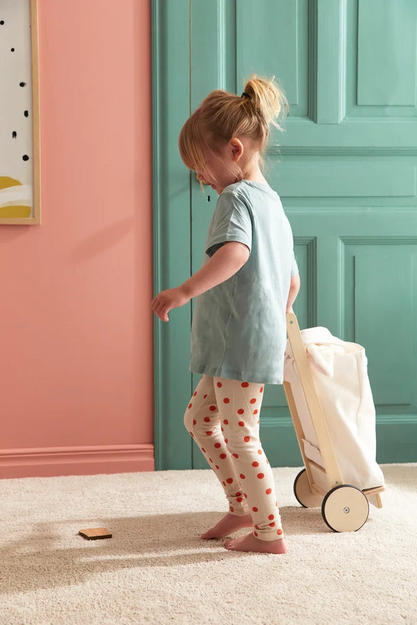 Kids Concept -  Houten Winkelwagen - Shopping Trolley voor Kleine Shoppers, Houten speelgoed, Kid's Concept, Keekabuu