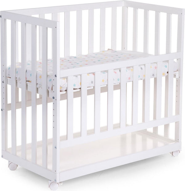 Childhome - Bedkant Wieg + Wielen - 50x90 Cm - Hout - Wit - Keekabuu