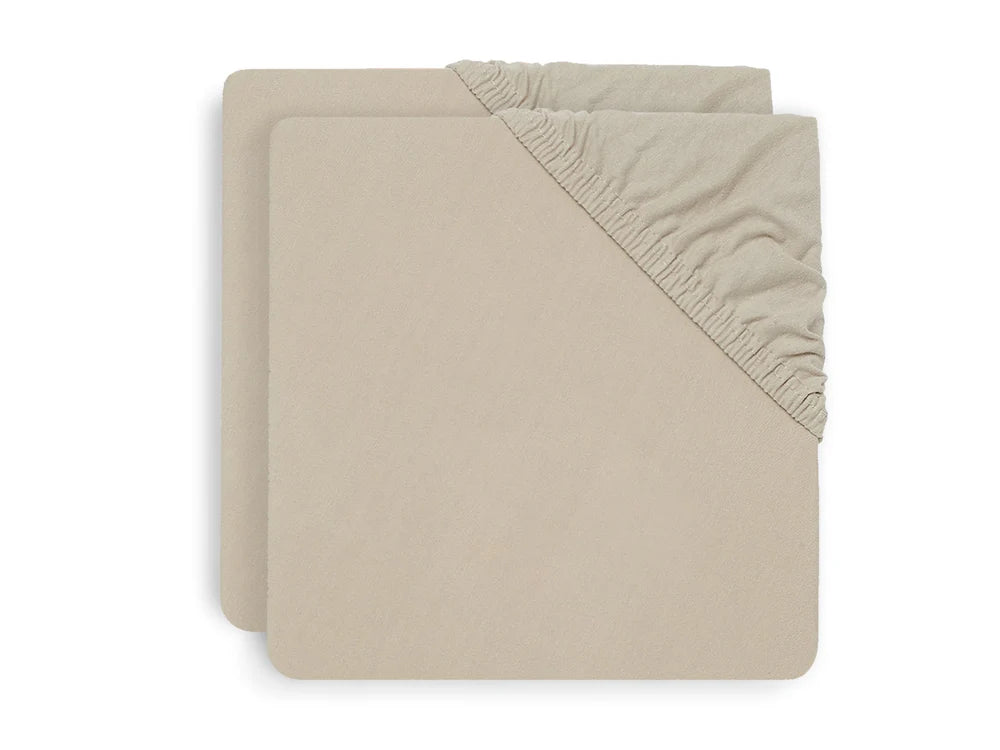 Jollein - Hoeslaken Jersey 60x120cm - Ivory/Nougat - 2 Stuks, Hoeslakens, Jollein, Keekabuu