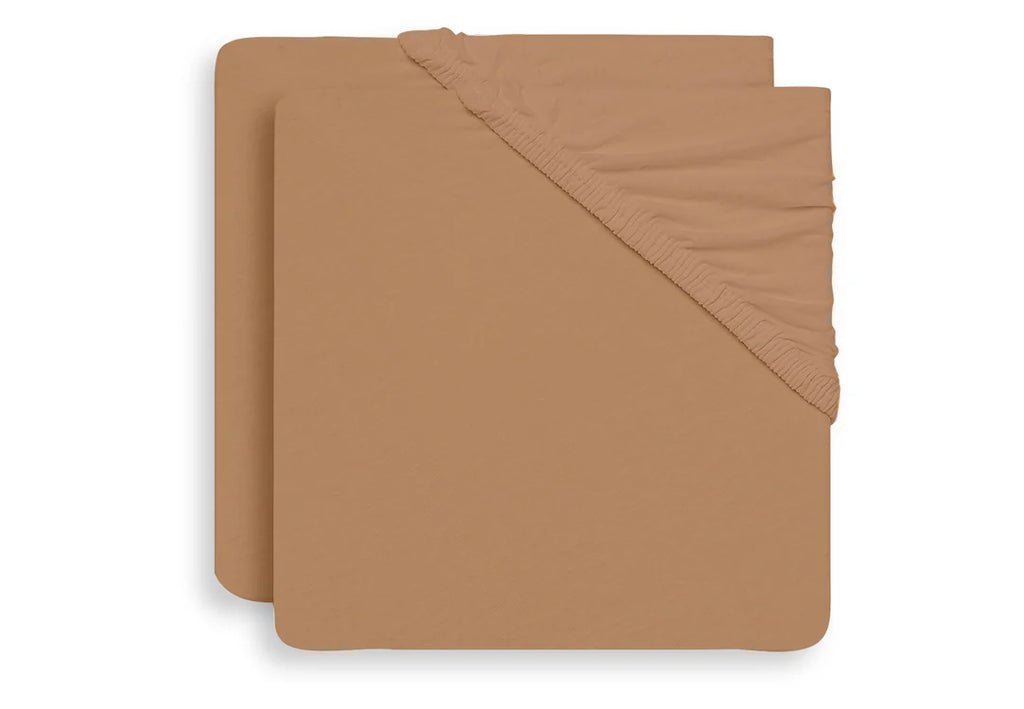 Jollein - Spannbetttuch Jersey 60x120cm - Elfenbein/Nougat - 2 Stück