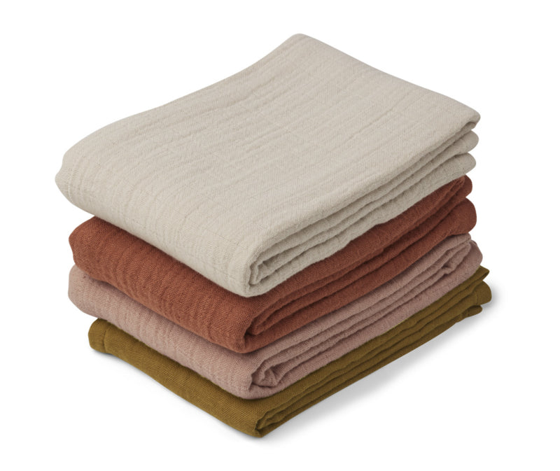 Liewood - Hydrofiele Doeken Leon  (set van 4 stuks), Hydrofiele doeken, Liewood, Keekabuu