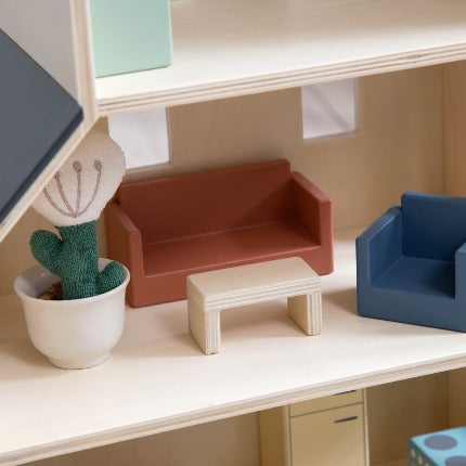 Sebra -  Woonkamer Meubelset voor poppenhuis, 3-delig, Poppenmeubels, Sebra, Keekabuu