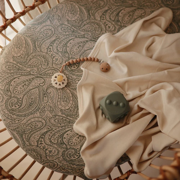 Mushie - Wieglaken - Extra zacht - Green Paisley, Lakens, Mushie, Keekabuu