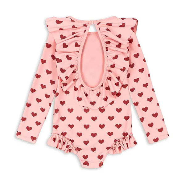 Konges Slojd - Maillot de bain à manches longues - Manuca - Amour Pink