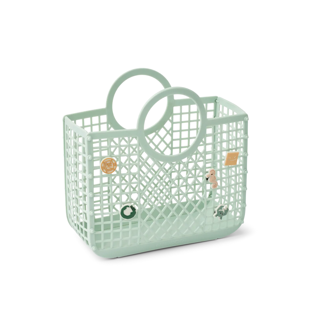 Liewood - Shopper- Samantha - Basket met Bedels - Light Peppermint, Tassen, Liewood, Keekabuu