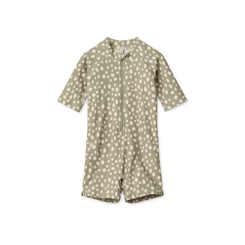 Liewood - Max Seersucker  Zwem Onesie - Leo Spots Tea - Keekabuu
