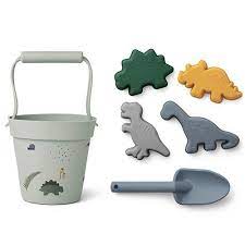 Liewood - Strand- en Zandspeelgoed - Speelset Dante 6-delige set - Emmer met handvat, Schep en Vormen, Buitenspeelgoed, Liewood, Keekabuu