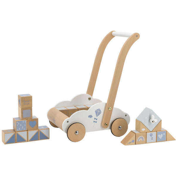 Label Label - Houten Blokkenkar - Loopwagen met Blokken, Loopwagens, Label Label, Keekabuu