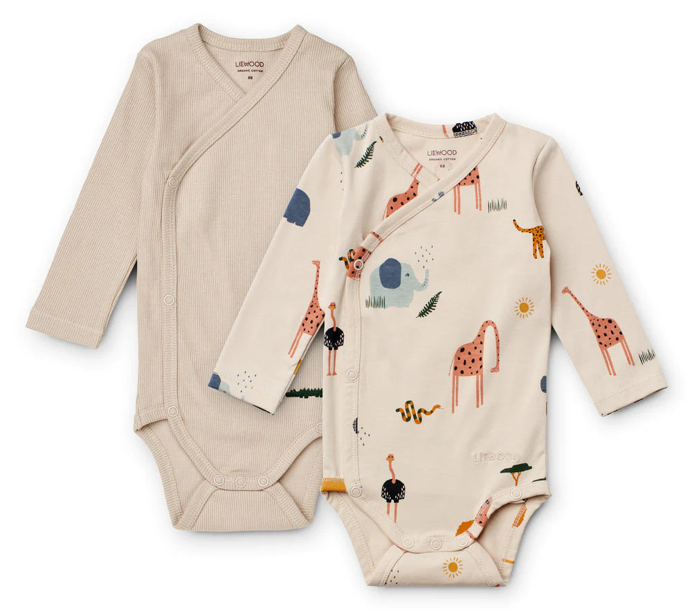 Liewood - Overslagrompers (Set van 2), Jumpsuits en rompertjes, Liewood, Keekabuu
