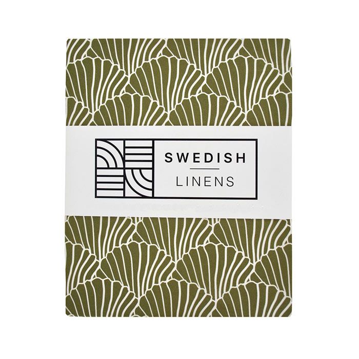 Swedish Linens - Jr. Bed Ledikant Hoeslaken Seashells (70x140cm), Hoeslakens, Swedish Linens, Keekabuu