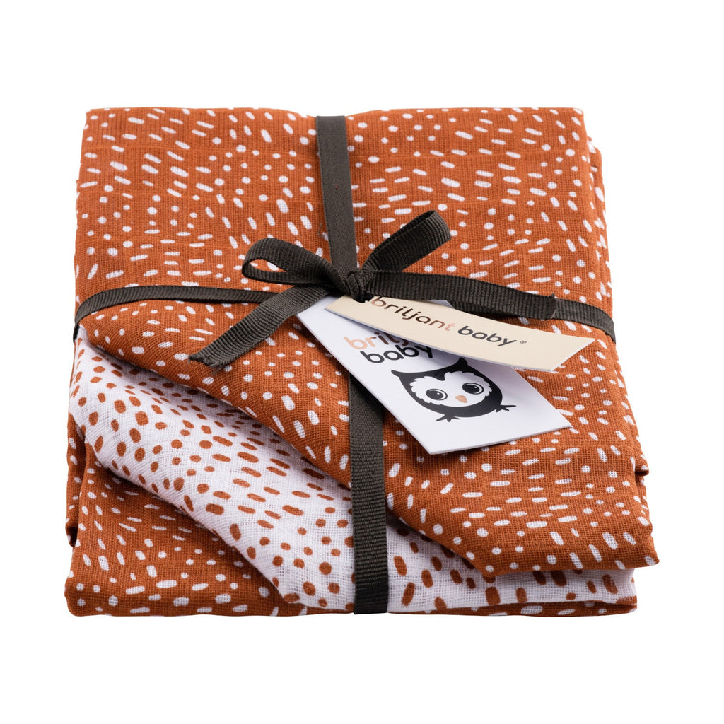 Briljant Baby - Hydrofiele Doeken Minimal Dots (3pack), Hydrofiele doeken, Briljant Baby, Keekabuu