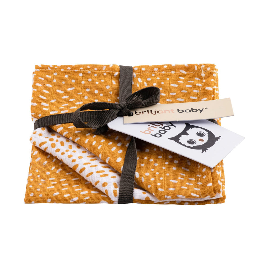 Briljant Baby - Hydrofiel Washandjes Minimal Dots (3pack), Washandjes, Briljant Baby, Keekabuu