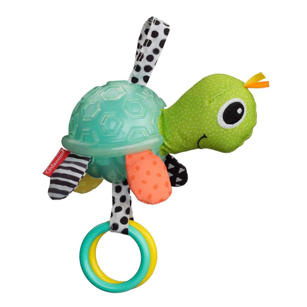 Infantino -  Textured Schildpad Buggyspeeltje, Kinderwagen speeltjes, Infantino, Keekabuu