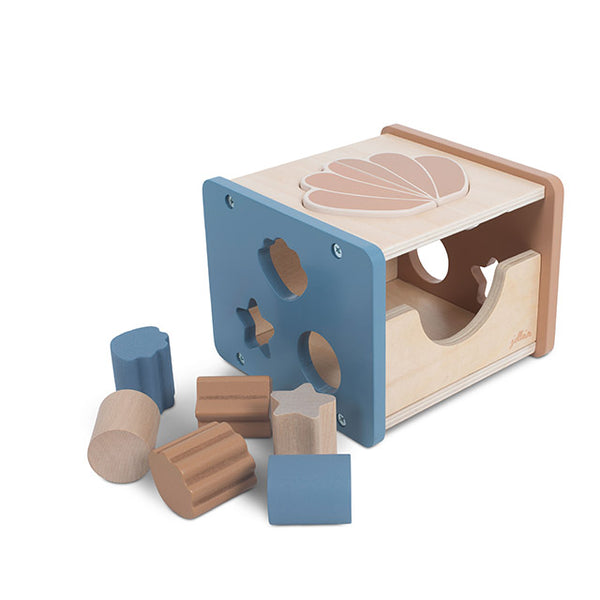 Jollein -  Houten Blokken Vormenstoof Schelp Blue, Hamerbanken & vormenstoven, Jollein, Keekabuu