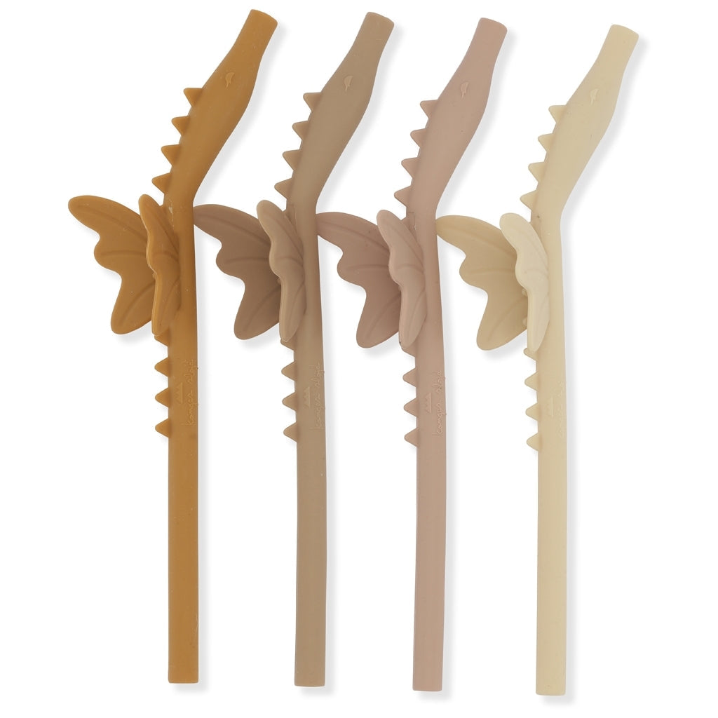 Konges Sløjd - Siliconen Draak Rietjes (Set van 4), Rietjes, Konges Slojd, Keekabuu