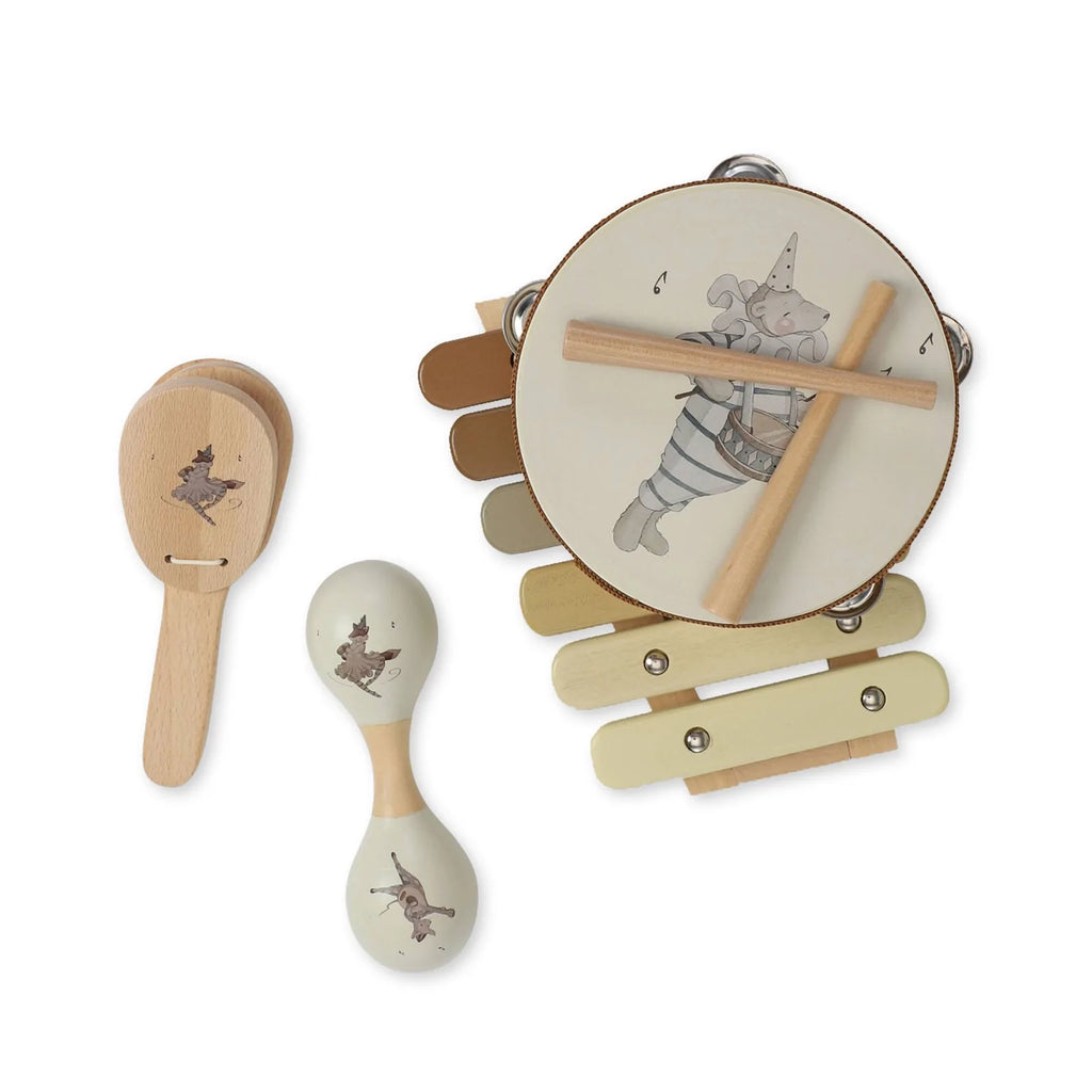 Konges Sløjd - Muziekset Multi -  Speelgoedmuziekinstrumenten in koffertje, Houten speelgoed, Konges Slojd, Keekabuu