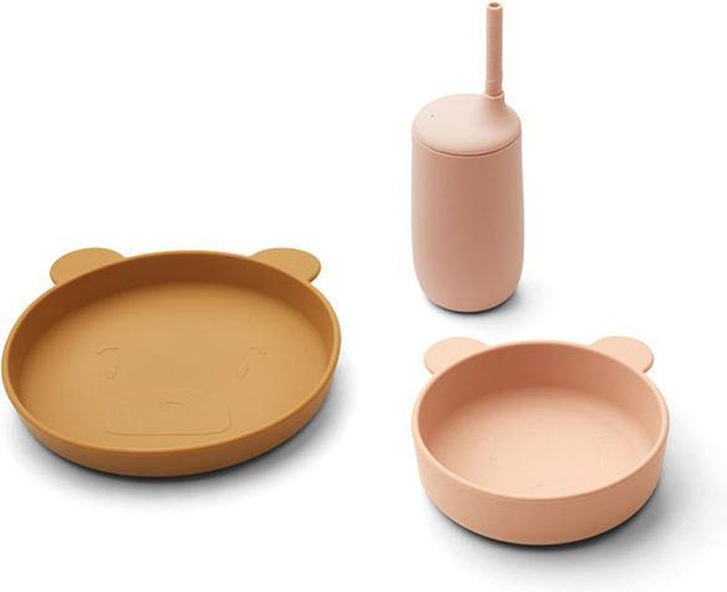 Liewood - Siliconen Serviesset Nathan (Set van 3), Kinderserviesset, Liewood, Keekabuu